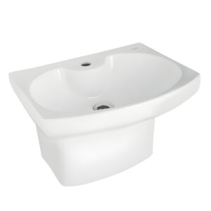 DRAKE - KSP258W Wash Basin with Integerated Half Pedestal