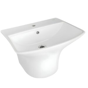 EMILY - KSP281W Wash Basin with Integerated Half Pedestal