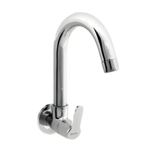 KB1511025 Wall Mounted Sink Cock with Swivel Spout & Flange