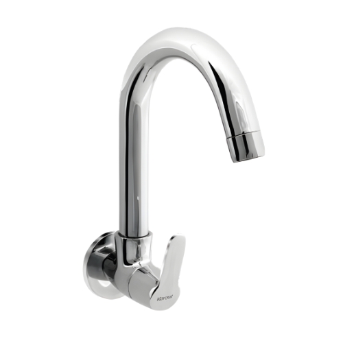 KB1511025 Wall Mounted Sink Cock with Swivel Spout & Flange