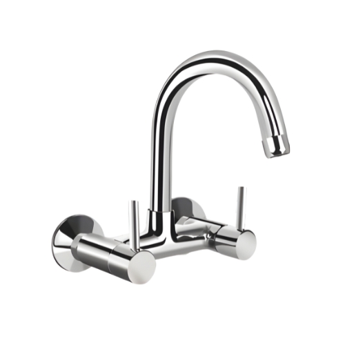 KB111024 Wall Mounted Sink Mixer with Swivel Spout & Flanges