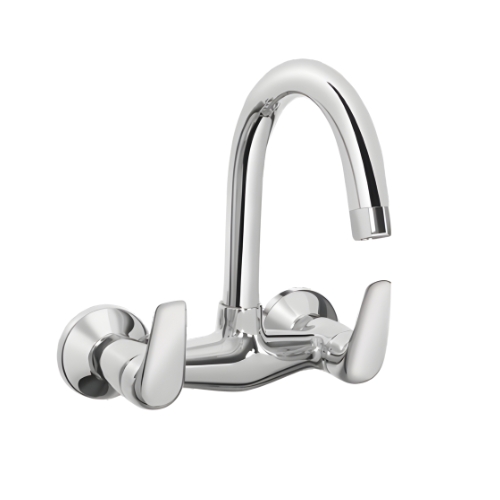 KB1311024 Wall Mounted Sink Mixer with Swivel Spout & Flanges