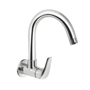 KB1311025 Wall Mounted Sink Cock with Swivel Spout & Flange